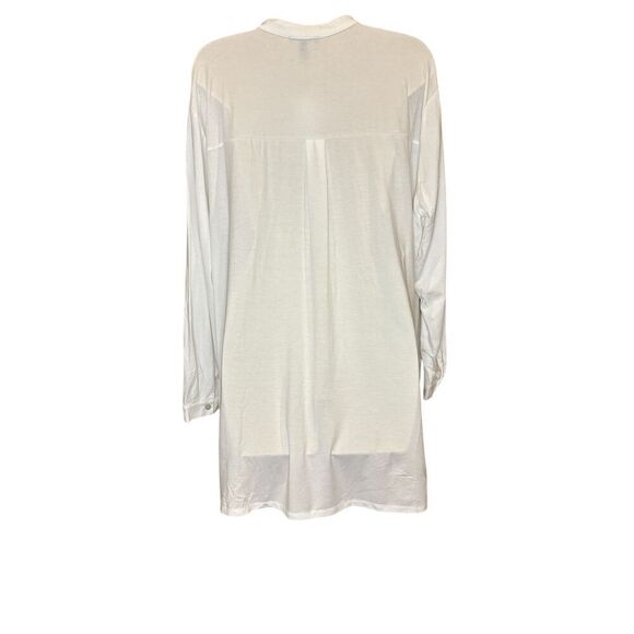 Eileen Fisher Mandarin Collar Shirt in White NWT Size Large - Picture 8 of 13
